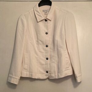 Christopher & Banks Soft Corduroy Cream Jacket - Size Petite Medium